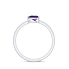 Rosec Jewels-Natural 1 Carat Pear Shaped Amethyst Engagement Ring with Diamond