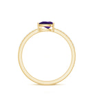 Rosec Jewels-Natural 1 Carat Pear Shaped Amethyst Engagement Ring with Diamond
