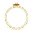 Natural Pear Shape Citrine Engagement Ring with Diamond AAA - Rosec Jewels