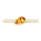 Natural Pear Shape Citrine Engagement Ring with Diamond AAA - Rosec Jewels