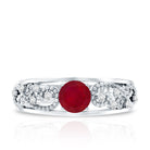 Natural 0.6 Carat Ruby Vintage Looking Engagement Ring with Diamond AAA - Rosec Jewels
