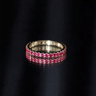 Rosec Jewels-French Pave Set Lab Grown Ruby Stackable Eternity Band