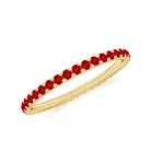 Rosec Jewels-French Pave Set Lab Grown Ruby Stackable Eternity Band
