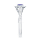 Vintage Style Tanzanite Engagement Ring with Diamond Halo for Women AAA - Rosec Jewels