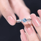 Real 0.8 Ct Aquamarine and Diamond Infinity Engagement Ring AAA - Rosec Jewels