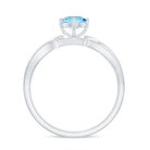 Real 0.8 Ct Aquamarine and Diamond Infinity Engagement Ring AAA - Rosec Jewels