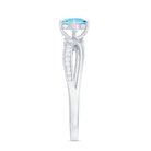 Real 0.8 Ct Aquamarine and Diamond Infinity Engagement Ring AAA - Rosec Jewels
