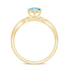 Real 0.8 Ct Aquamarine and Diamond Infinity Engagement Ring AAA - Rosec Jewels