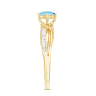 Real 0.8 Ct Aquamarine and Diamond Infinity Engagement Ring AAA - Rosec Jewels