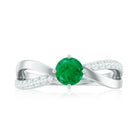 Rosec Jewels-Real Emerald Infinity Promise Ring with Diamond