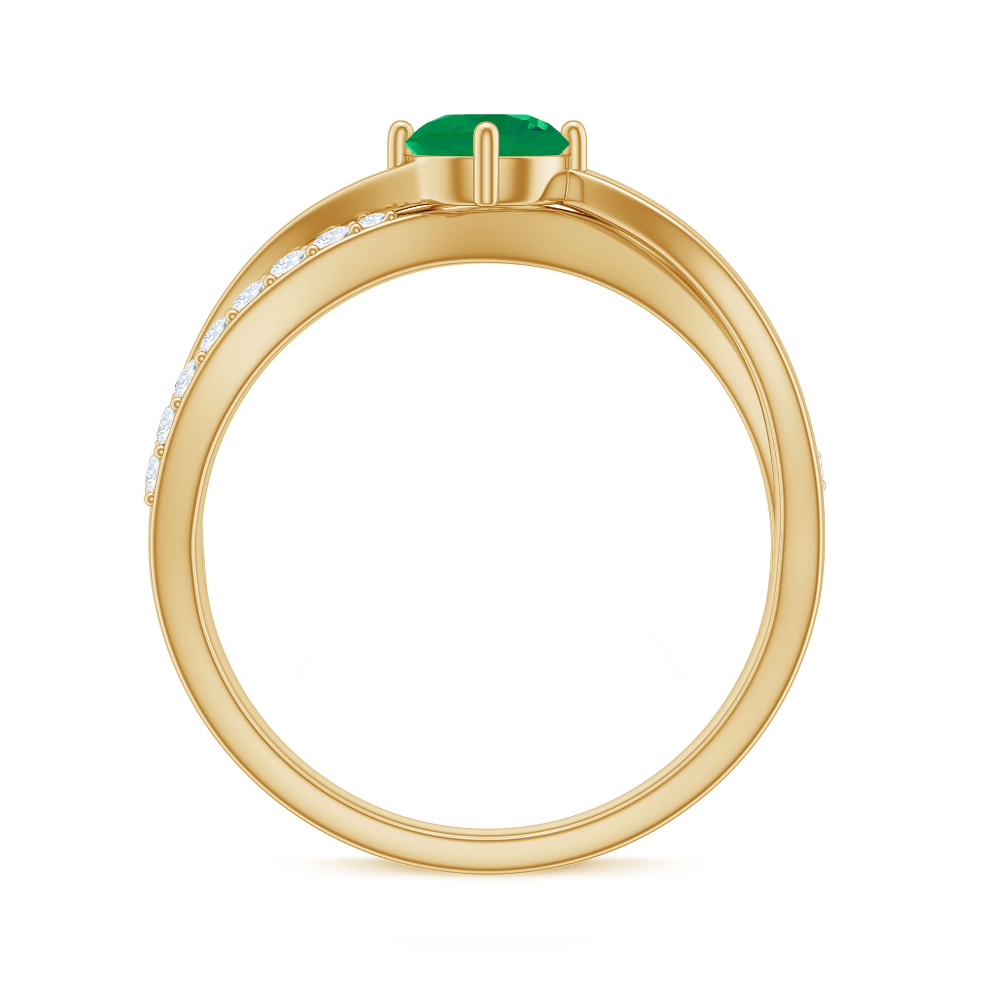 Rosec Jewels-Real Emerald Infinity Promise Ring with Diamond