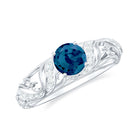 Rosec Jewels-Vintage London Blue Topaz and Diamond Engagement Ring