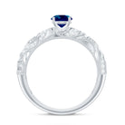 Rosec Jewels-Vintage London Blue Topaz and Diamond Engagement Ring