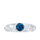 Rosec Jewels-Vintage London Blue Topaz and Diamond Engagement Ring