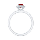 Vintage Inspired Created Ruby and Diamond Wedding Band Ring AAAA - Rosec Jewels