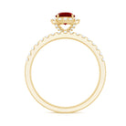 Vintage Inspired Created Ruby and Diamond Wedding Band Ring AAAA - Rosec Jewels