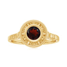 Vintage Looking Garnet Engagement Ring in Bezel Setting AAA - Rosec Jewels