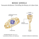 Rosec Jewels-Tanzanite Vintage Looking Engagement Ring with Diamond Halo
