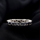 Created Black Diamond Heart Eternity Band Lab Created Black Diamond - ( AAAA ) - Quality 92.5 Sterling Silver 7.0 - Rosec Jewels