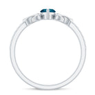 4x8mm Marquise Cut London Blue Topaz Celtic Engagement Ring with Diamond AAA - Rosec Jewels