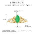 Marquise Cut Emerald Celtic Knot Engagement Ring with Diamonds AAA - Rosec Jewels