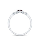 Rosec Jewels-Real Garnet Diamond Marquise Engagement Ring with Celtic Knot