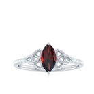 Rosec Jewels-Real Garnet Diamond Marquise Engagement Ring with Celtic Knot
