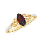 Rosec Jewels-Real Garnet Diamond Marquise Engagement Ring with Celtic Knot