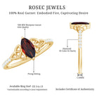 Rosec Jewels-Real Garnet Diamond Marquise Engagement Ring with Celtic Knot