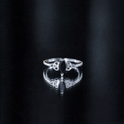 0.8 Carat Lab Grown Black and White Diamond Marquise Engagement Ring with Celtic Knot AAAA ( Synthetic ) - Rosec Jewels