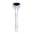 Rosec Jewels-Solitaire Cushion Cut London Blue Topaz Cathedral Engagement Ring