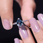 6X8mm Pear Shape London Blue Topaz Single Stone Engagement Ring AAA - Rosec Jewels