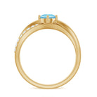 Rosec Jewels-Genuine Aquamarine Engagement Ring with Diamond Infinity Shank