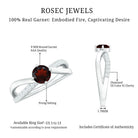 Rosec Jewels-Natural Garnet Engagement Ring with Diamond Infinity Shank