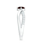 Rosec Jewels-Natural Garnet Engagement Ring with Diamond Infinity Shank