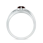 Rosec Jewels-Natural Garnet Engagement Ring with Diamond Infinity Shank