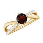 Rosec Jewels-Natural Garnet Engagement Ring with Diamond Infinity Shank