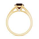 Natural Garnet Solitaire Engagement Ring with Diamond Split Shank AAA - Rosec Jewels