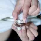 Cultured 7.4 Carat Freshwater Pearl Engagement Ring with Moissanite AAA - Rosec Jewels