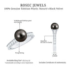 Rosec Jewels-Natural Tahitian Pearl Cathedral Engagement Ring with Diamond Side Stones