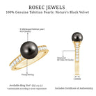 Rosec Jewels-Natural Tahitian Pearl Cathedral Engagement Ring with Diamond Side Stones
