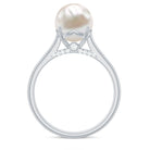 Freshwater Pearl Solitaire with Diamond Ring AAA - Rosec Jewels