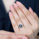 Real Tahitian Pearl and Diamond Crossover Engagement Ring AAA - Rosec Jewels