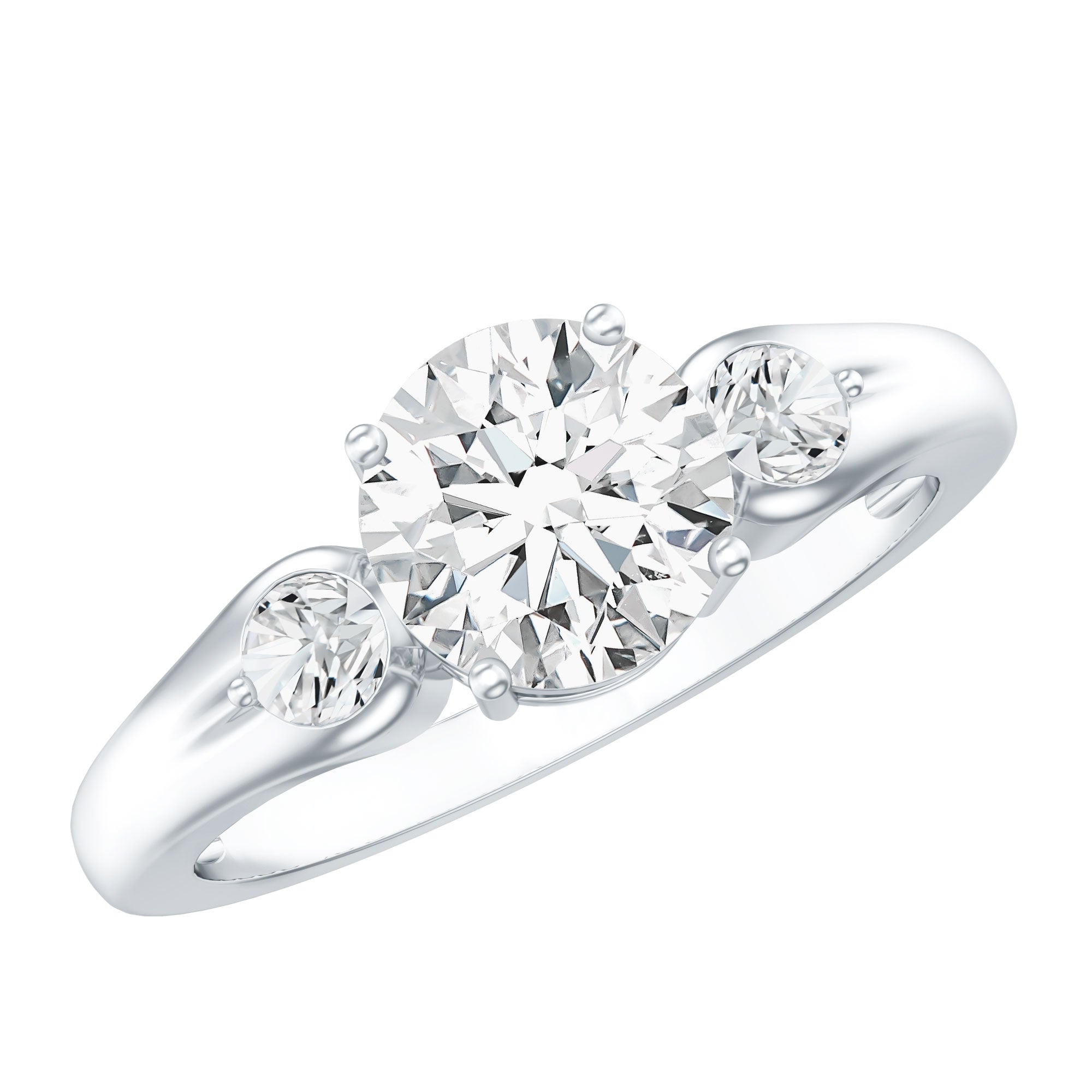 Certified 2 Carat Moissanite Promise Engagement Ring D-VS1 - Rosec Jewels