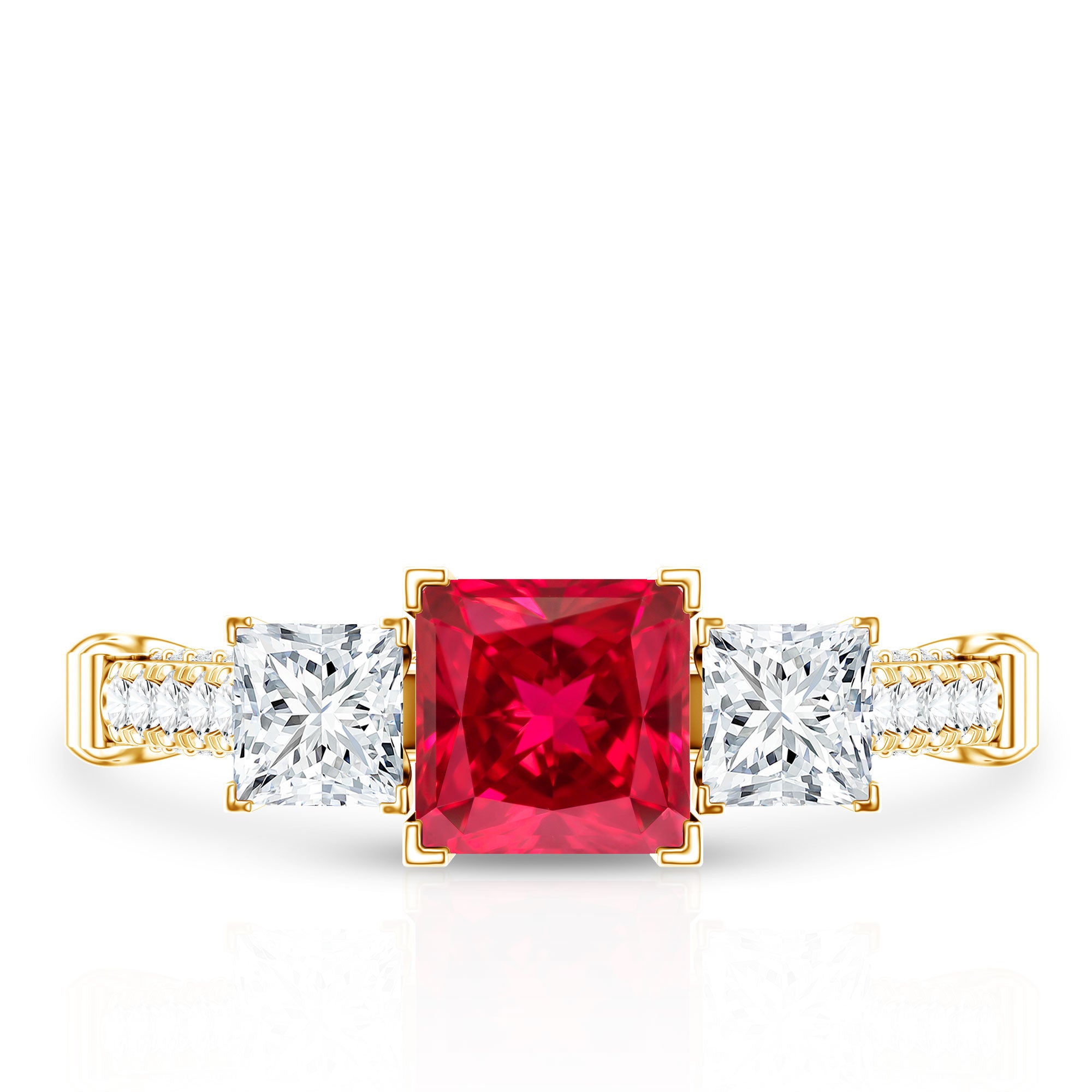 Rosec Jewels-Lab Grown Ruby Vintage Looking Engagement Ring With Certificate
