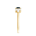 London Blue Topaz Minimal Engagement Ring With Diamond AAA - Rosec Jewels