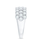 Diamond 3 Row Wide Wedding Band Ring Natural - ( HI-SI ) - Rosec Jewels