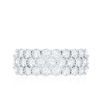 Diamond 3 Row Wide Wedding Band Ring Natural - ( HI-SI ) - Rosec Jewels