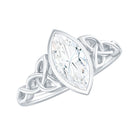 Rosec Jewels-Moissanite 5x10mm Marquise Cut Engagement Ring in Bezel Setting