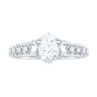 Art Deco Inspired Brilliant Cut Moissanite Solitaire Engagement Ring D-VS1 - Rosec Jewels